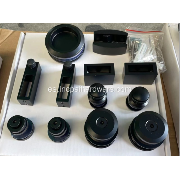 Sistema deslizante de hardware de la puerta de vidrio de ducha negra